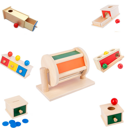 Montessori Rotating Wooden Box for Toddlers