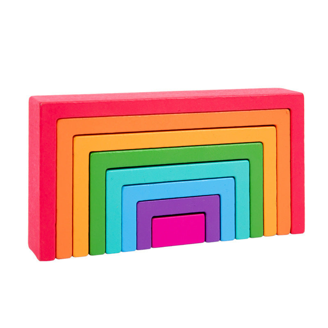 Montessori Colored Wooden Building Blocks