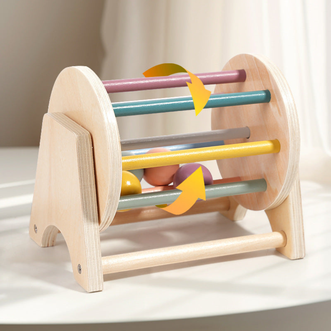 Montessori Wooden Carousel with Balls for Toddlers