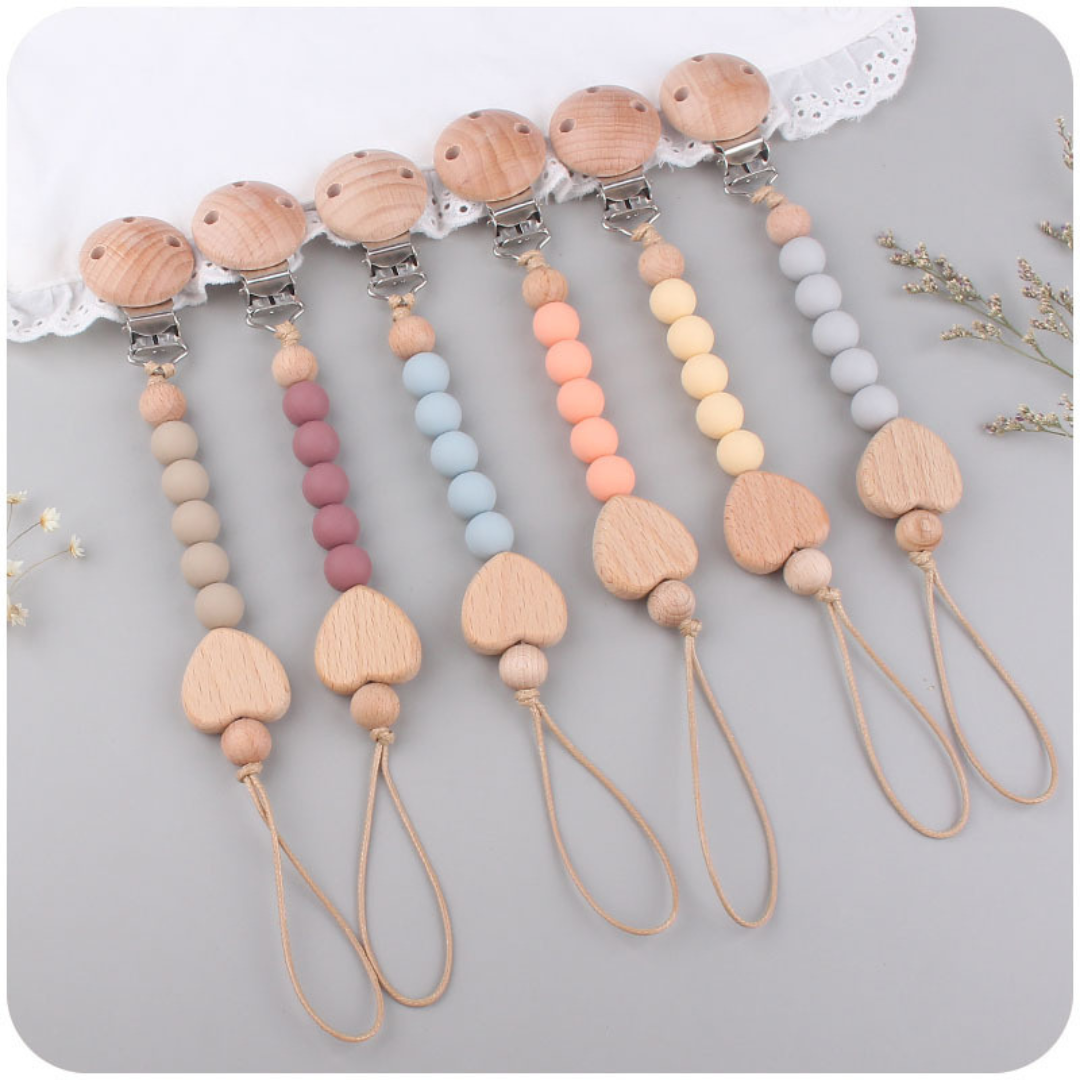 Wooden Baby Pacifier Chain