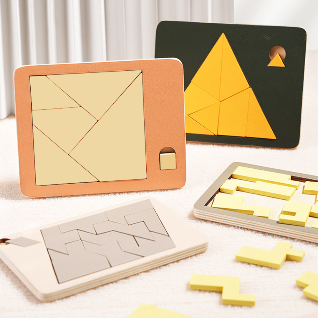 Wooden Tangram puzzle game