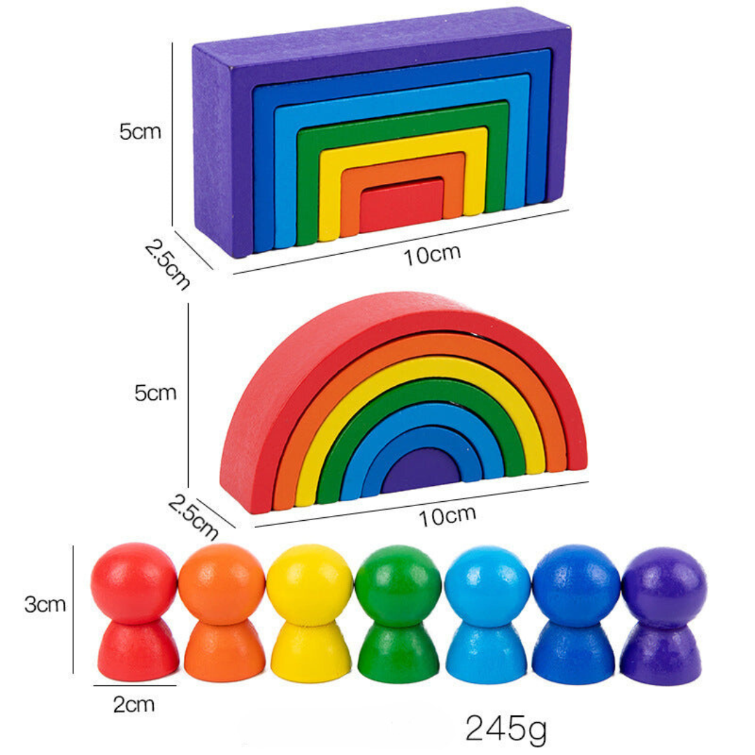 Montessori Colored Wooden Building Blocks