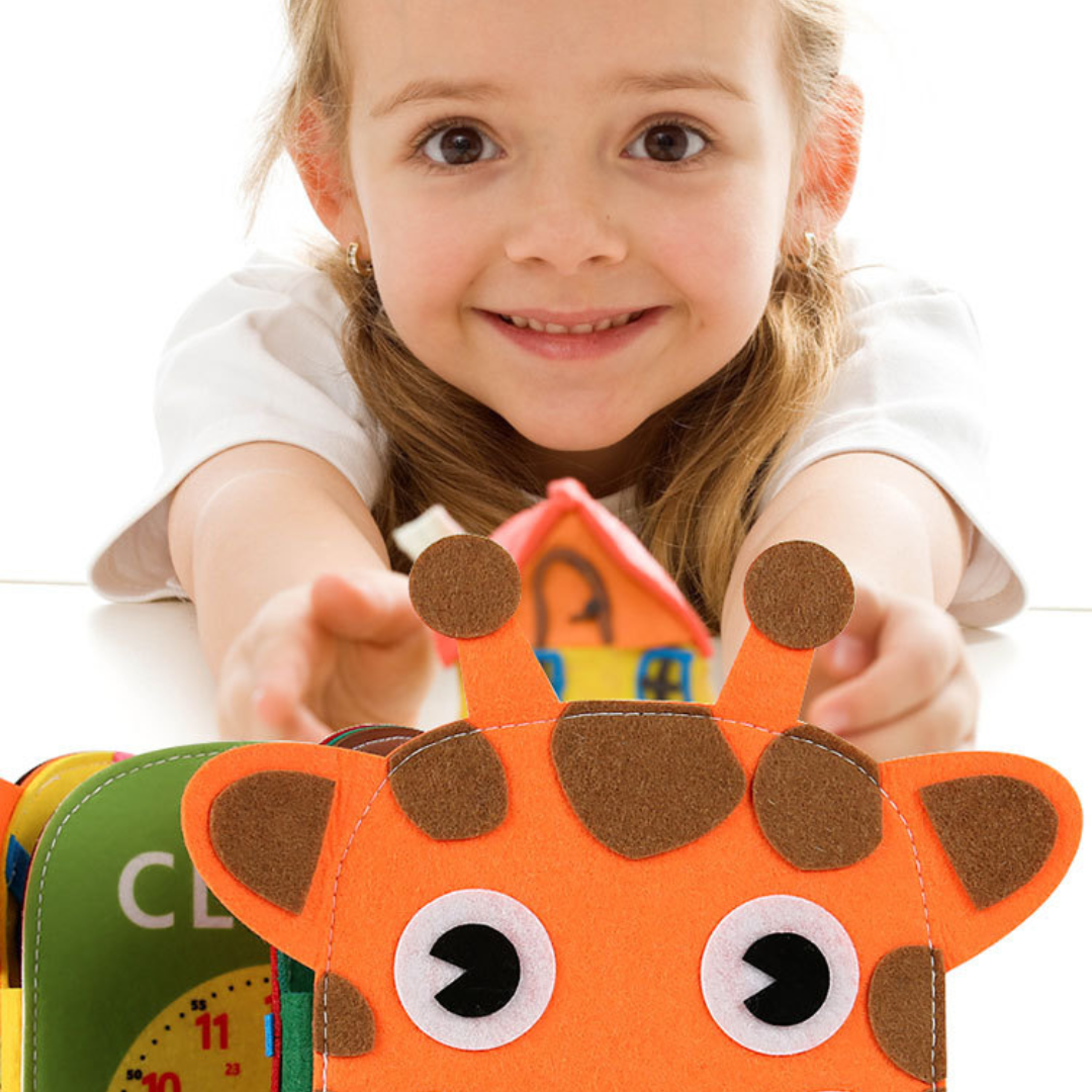 Montessori Learning and Activity Book in Giraffe Design