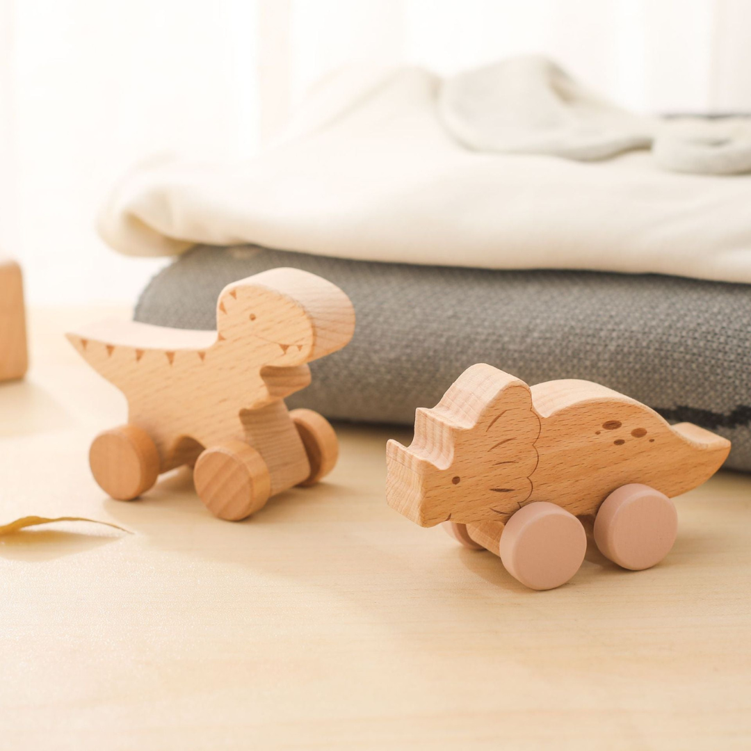 Montessori Wooden Train in Pastel Colors