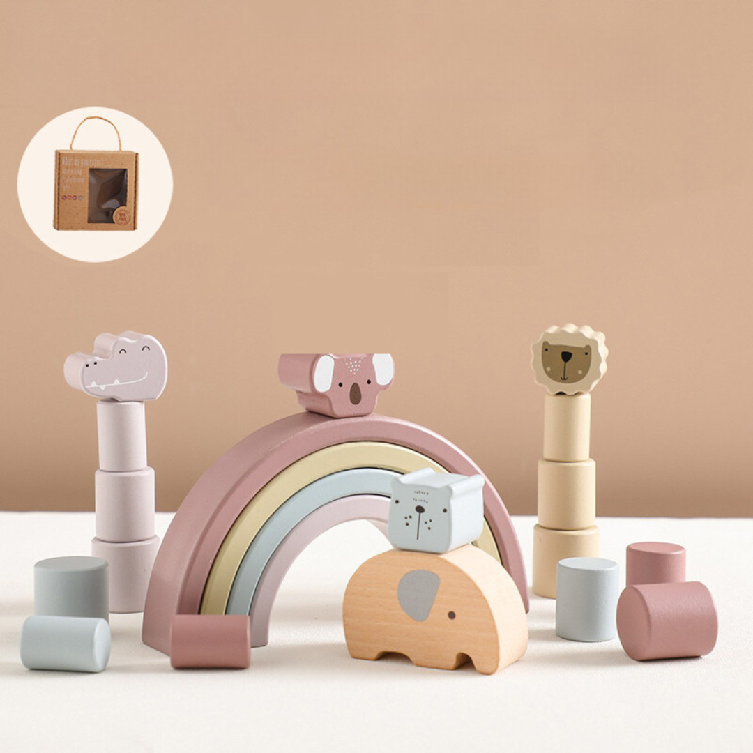 Montessori Animal and Shape Wooden Blocks