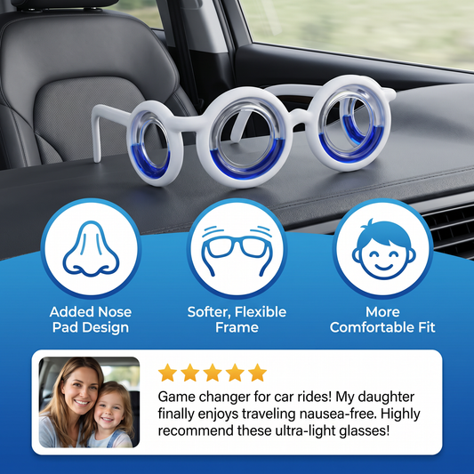 Kids Motion Sickness Glasses – Ultra-Light Relief for Travel Nausea