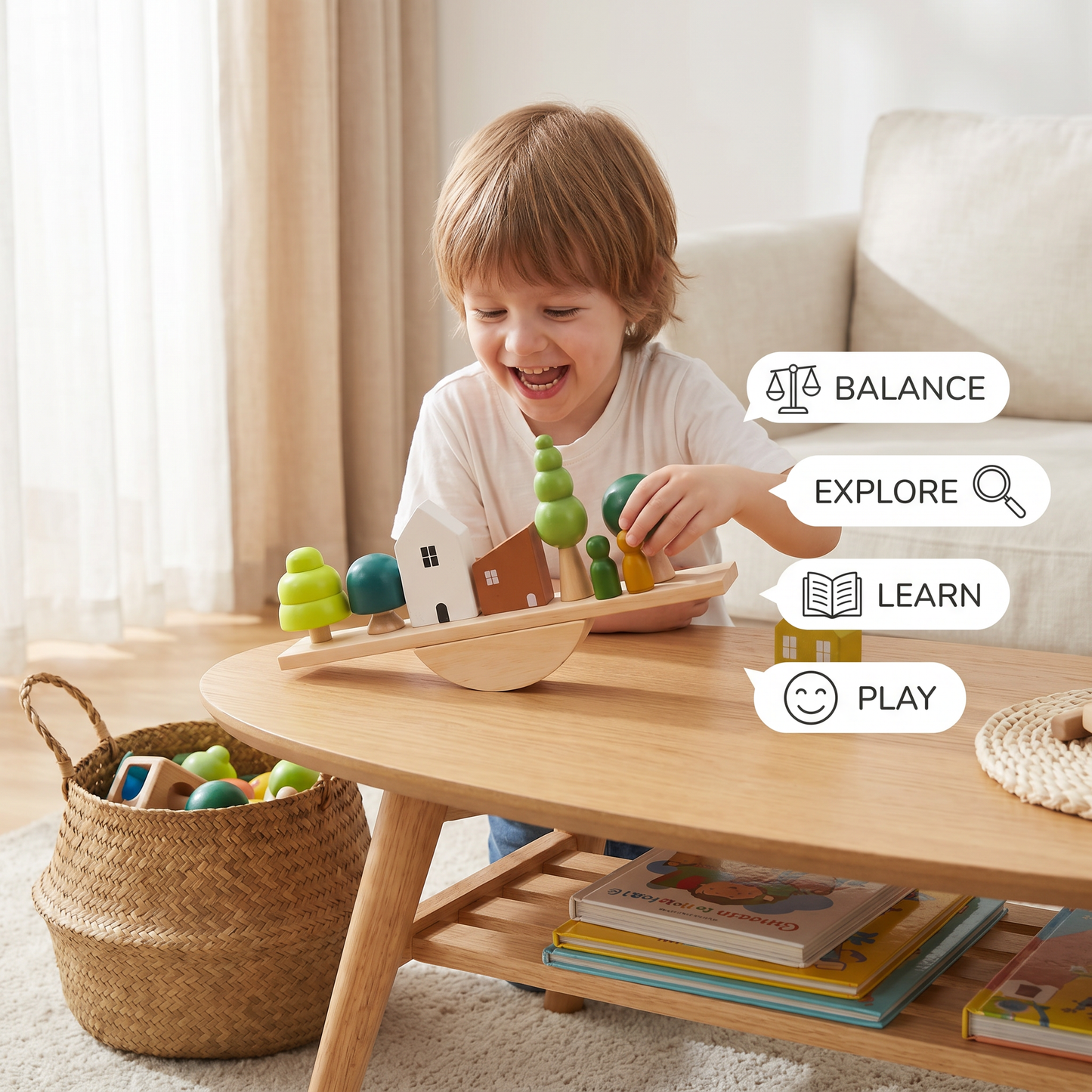 Montessori Wooden Seesaw Toy
