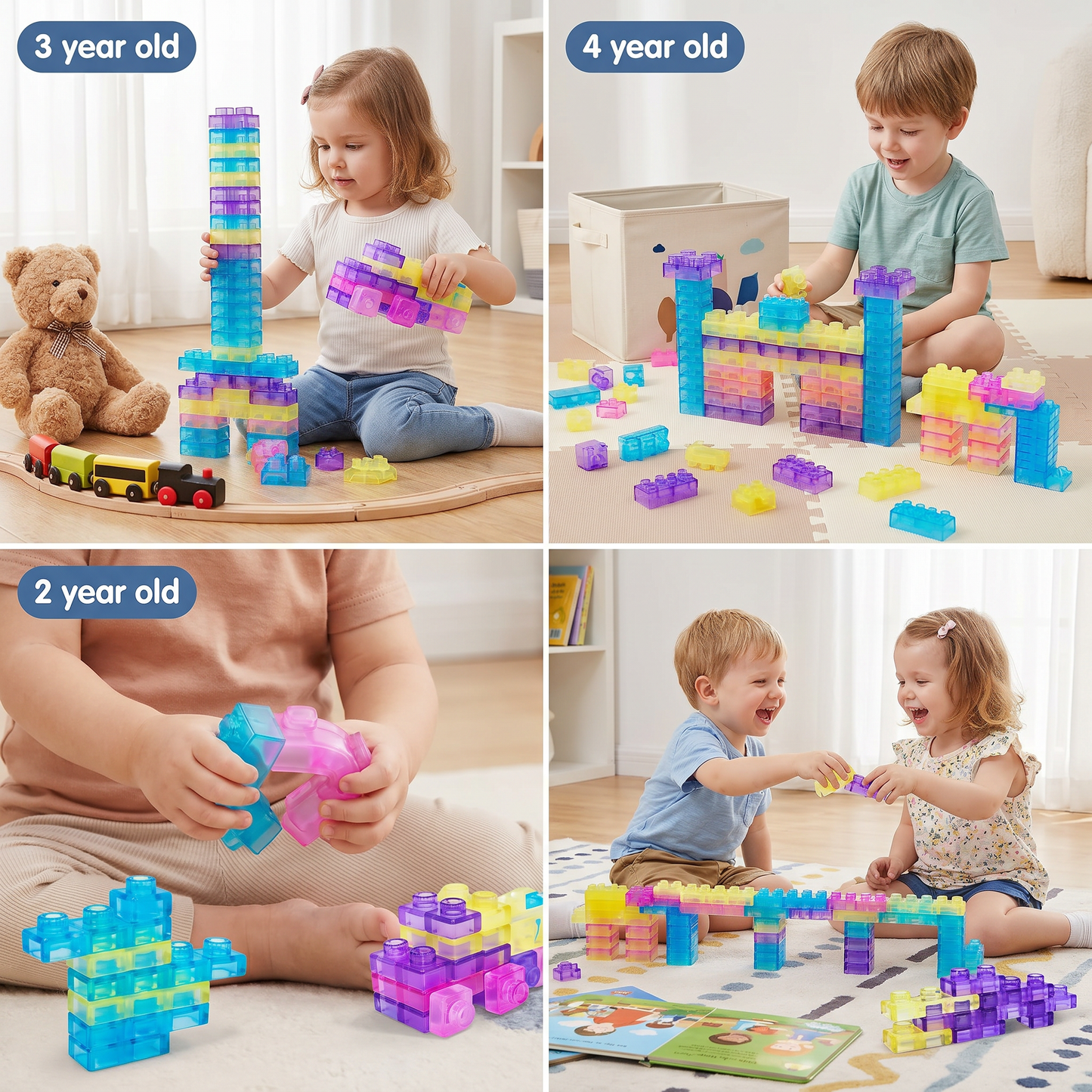 Magical gummy blocks, soft building blocks for children