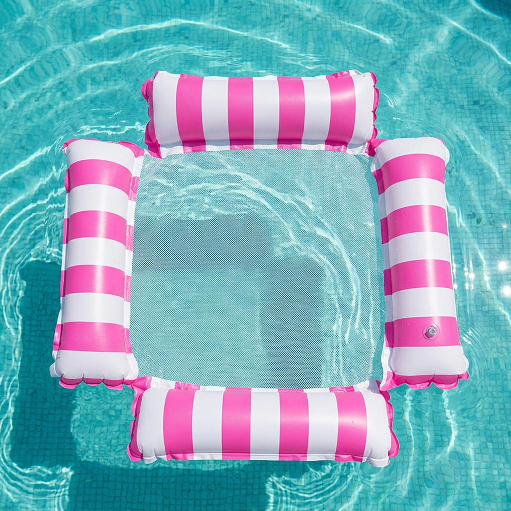 Inflatable water mat with mesh surface – comfortable pool and sun lounger