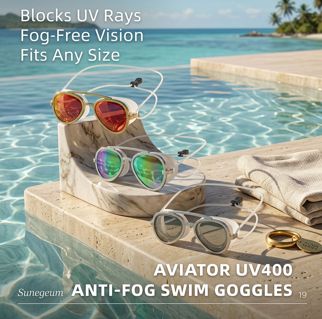 Pro Aviator Swim Goggles – UV400 Protection, Anti-Fog & Full Coverage Fit