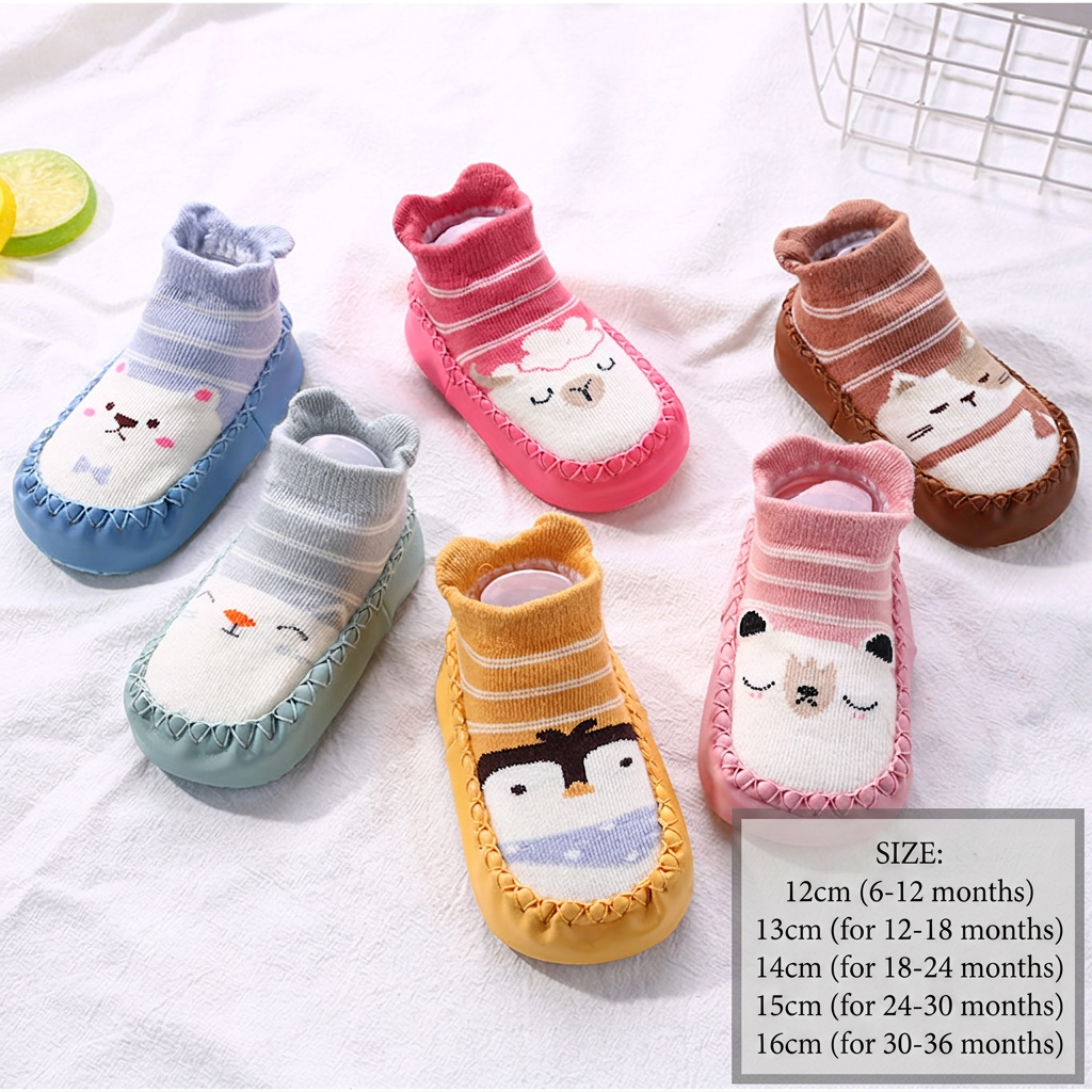 Baby Breathable Sock Shoes – Non-Slip Soft Sole Walking Socks for Infants & Toddlers