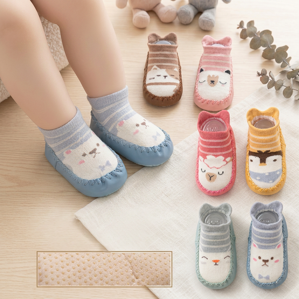 Baby Breathable Sock Shoes – Non-Slip Soft Sole Walking Socks for Infants & Toddlers