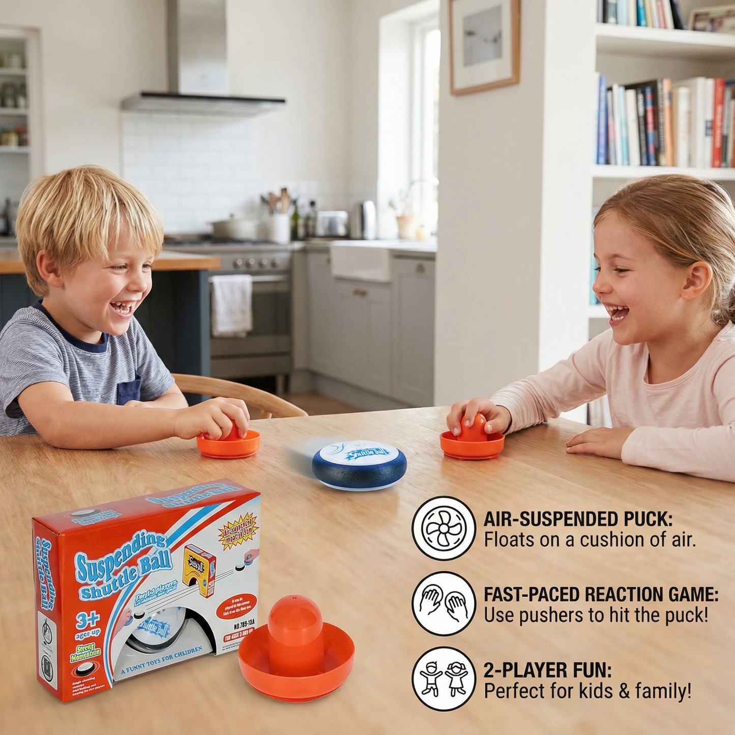 Mini Air Hockey Table Game for Kids – Reaction Game with Pucks