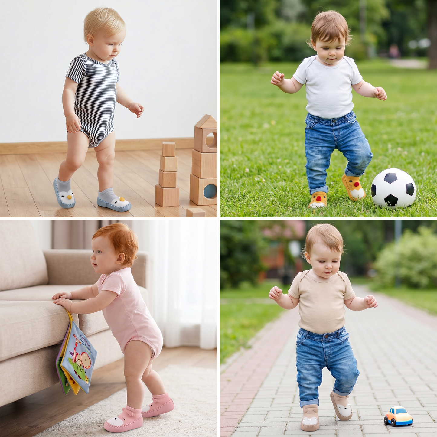 Baby Breathable Sock Shoes – Non-Slip Soft Sole Walking Socks for Infants & Toddlers
