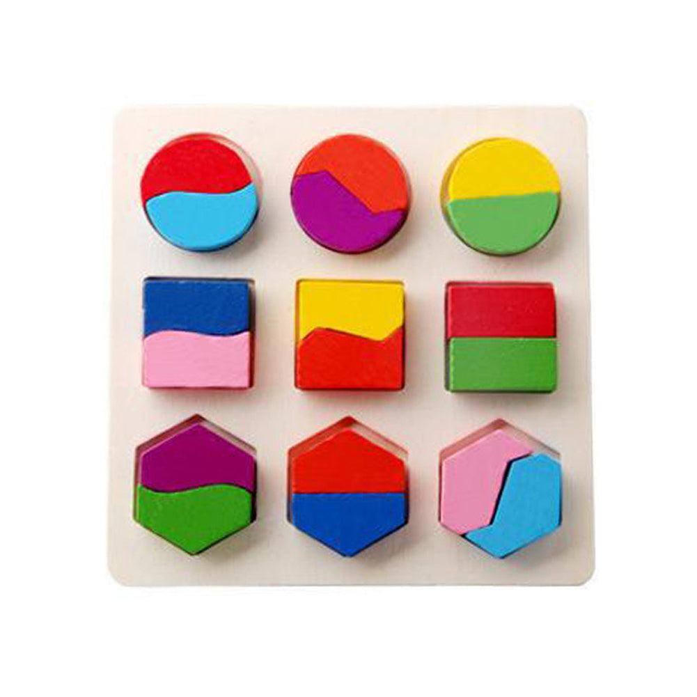 Simple Montessori Shapes and Colors Wooden Puzzle for Toddlers