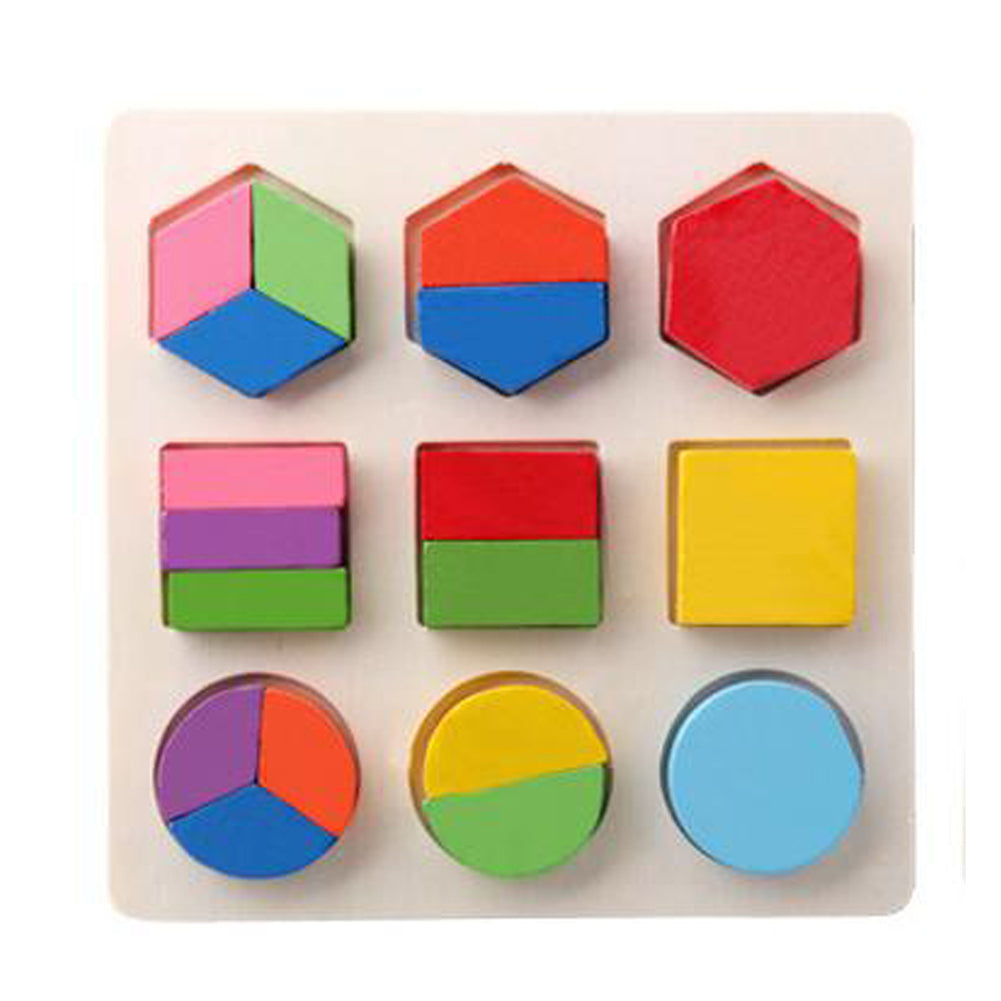 Simple Montessori Shapes and Colors Wooden Puzzle for Toddlers