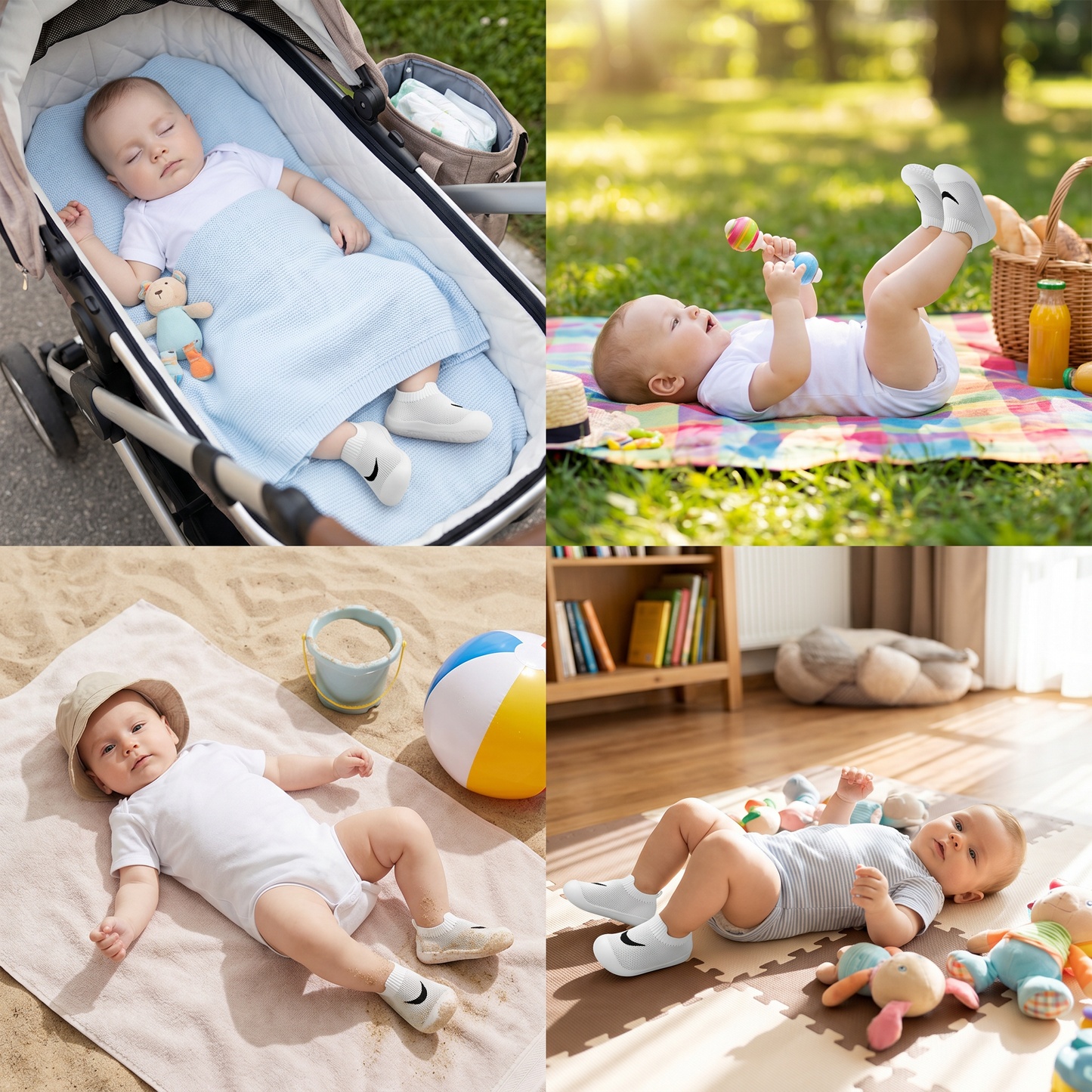Summer Baby Shoes with Non-slip Soles and Breathable Material