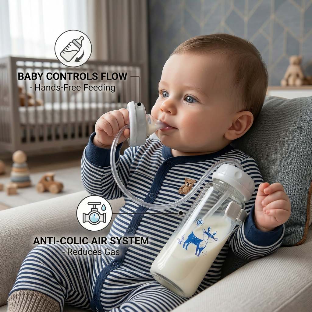 Hands-free Baby Feeding Bottle