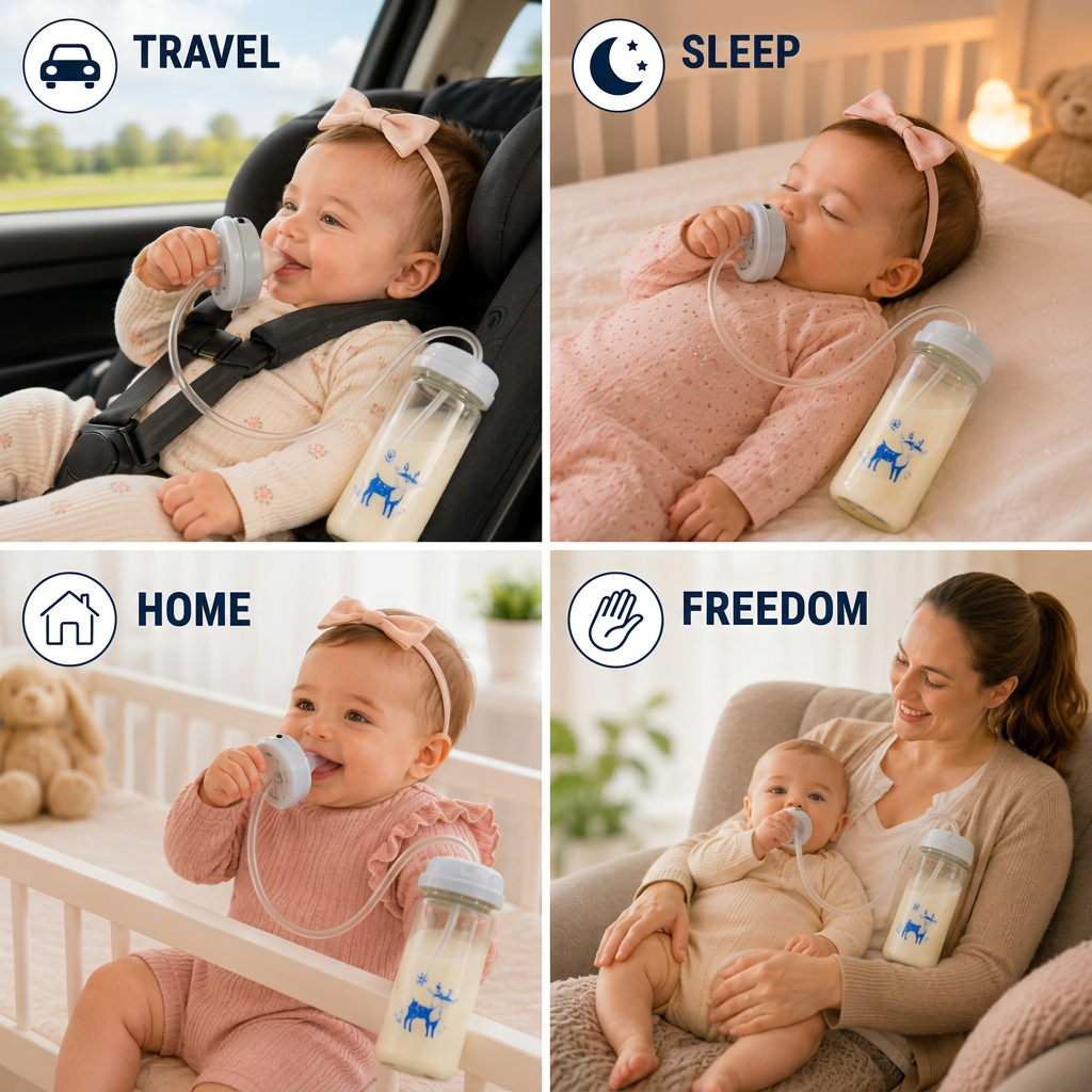 Hands-free Baby Feeding Bottle