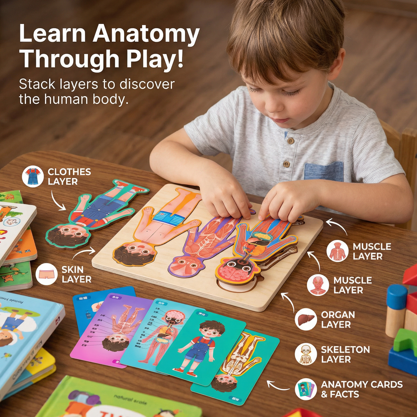 Wooden Human Body Puzzle for Kids – Learn Anatomy Through Play