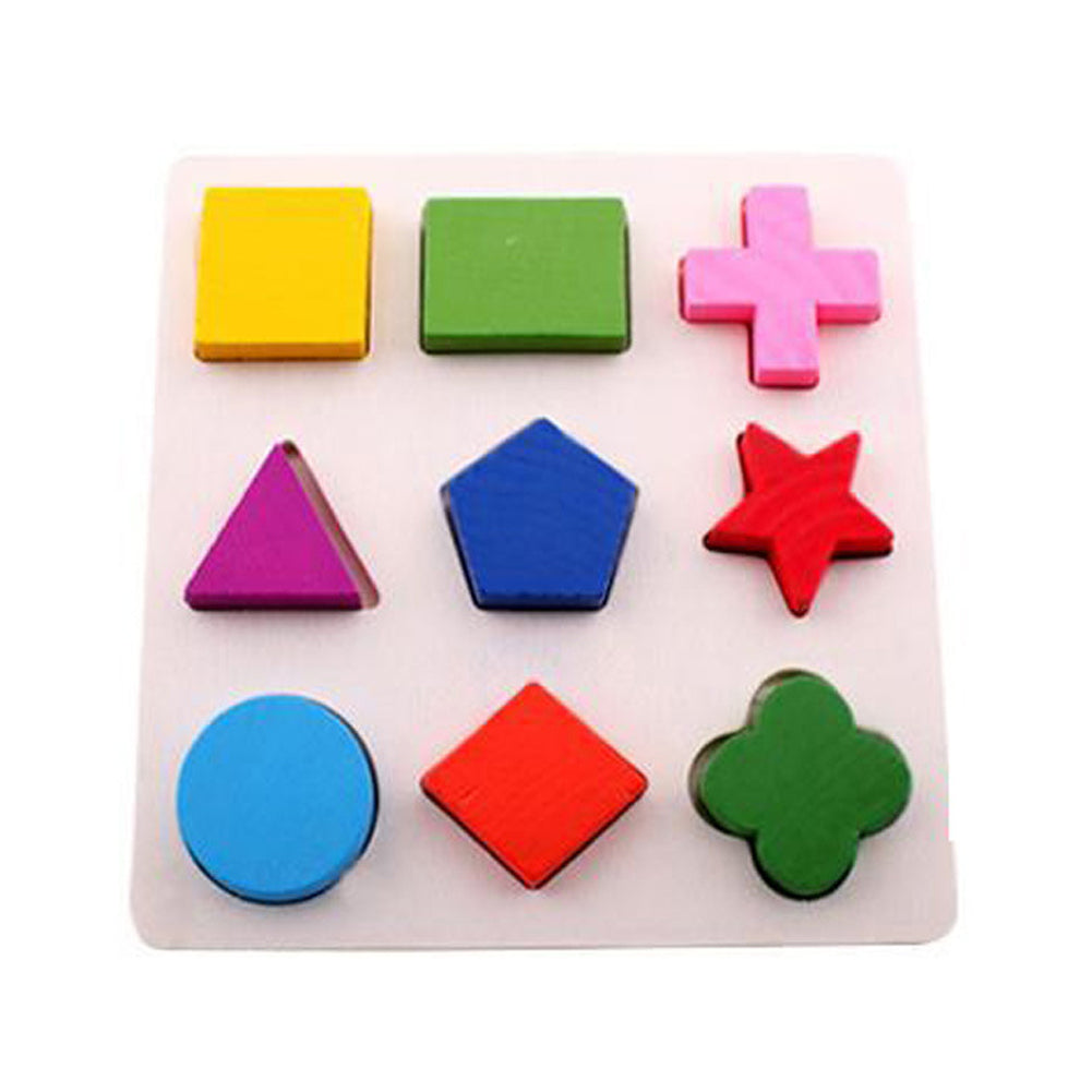 Simple Montessori Shapes and Colors Wooden Puzzle for Toddlers