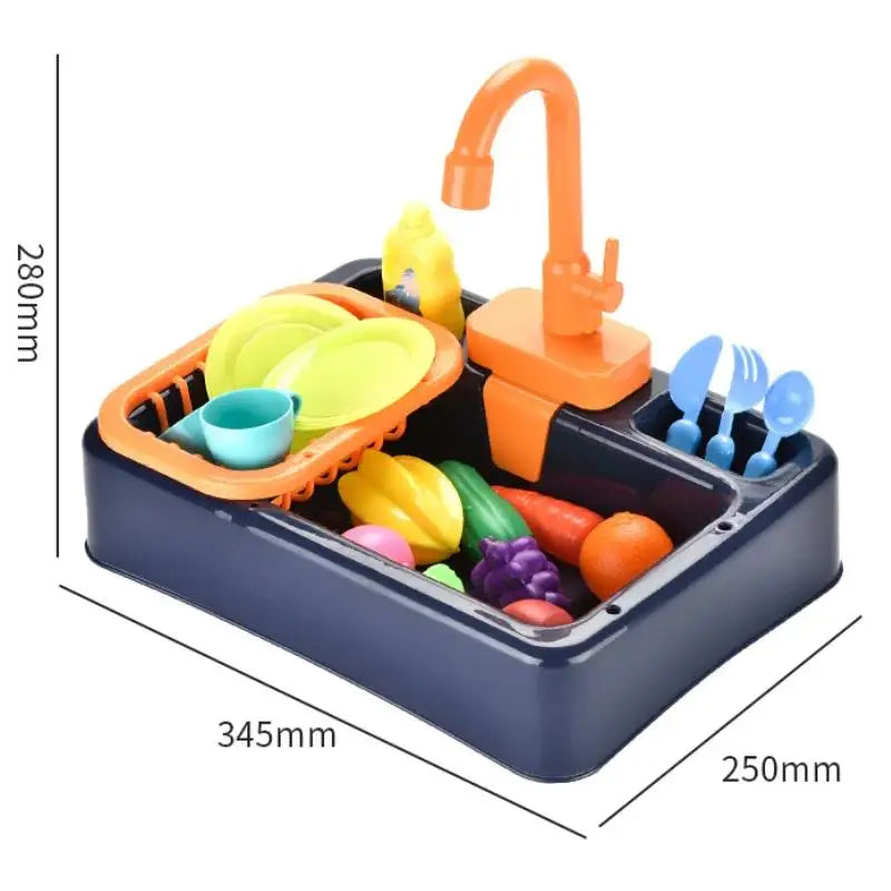 Dishwashing Sink Toy with Running Water