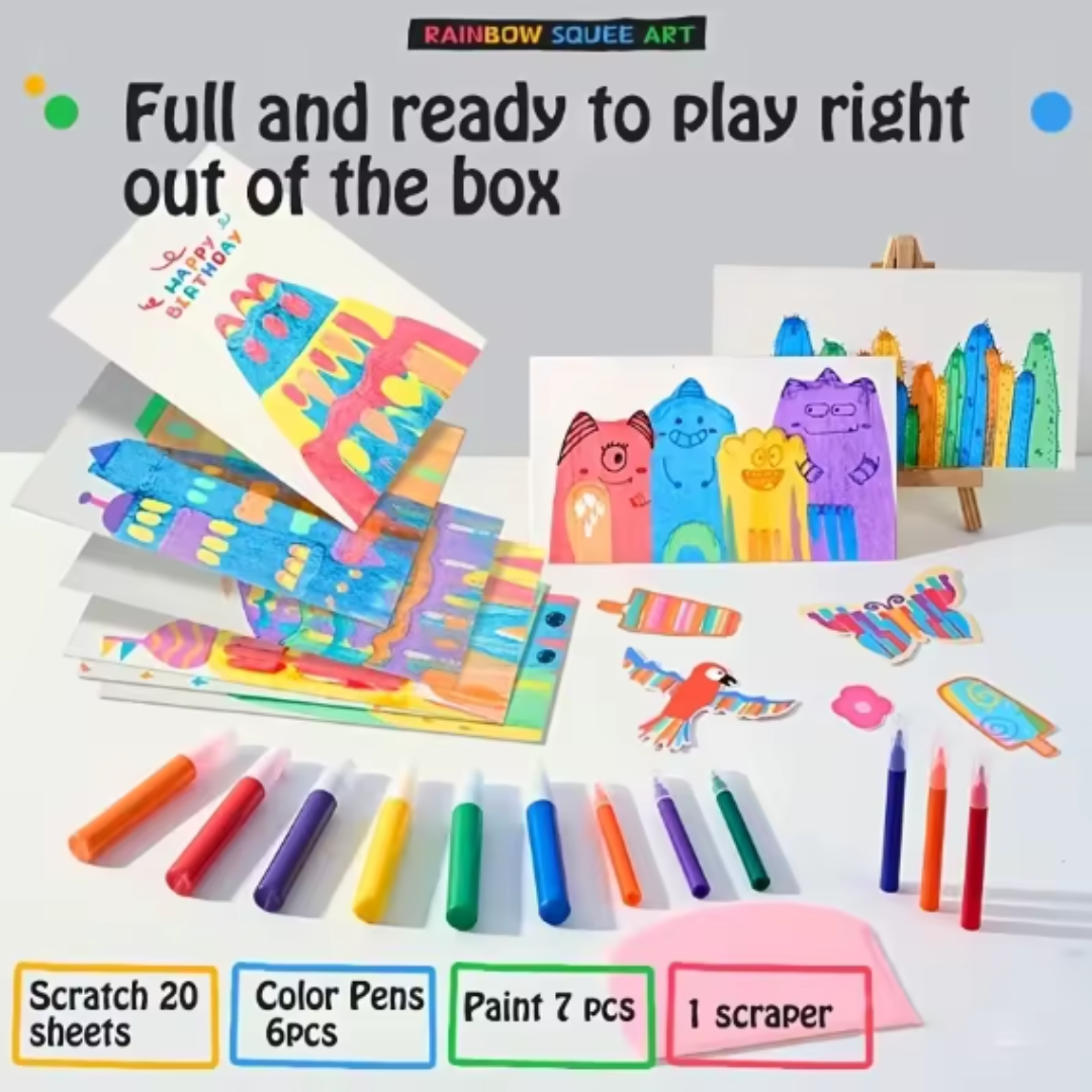 Creative Rainbow Colours Wipe Art Set