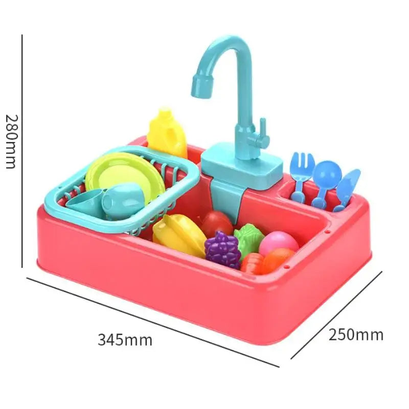 Dishwashing Sink Toy with Running Water