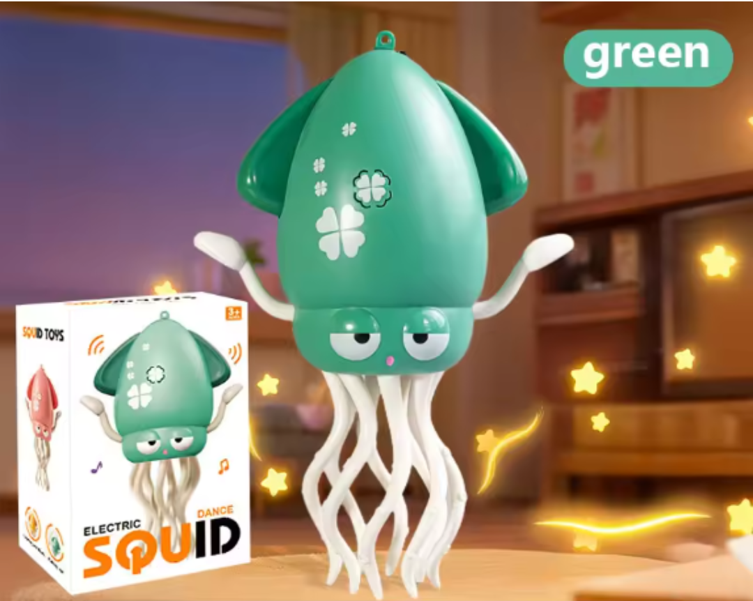 Dancing squid tummy time toy