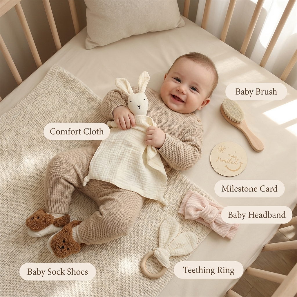 6-Piece Newborn Gift Box Set – Baby Essentials Starter Kit