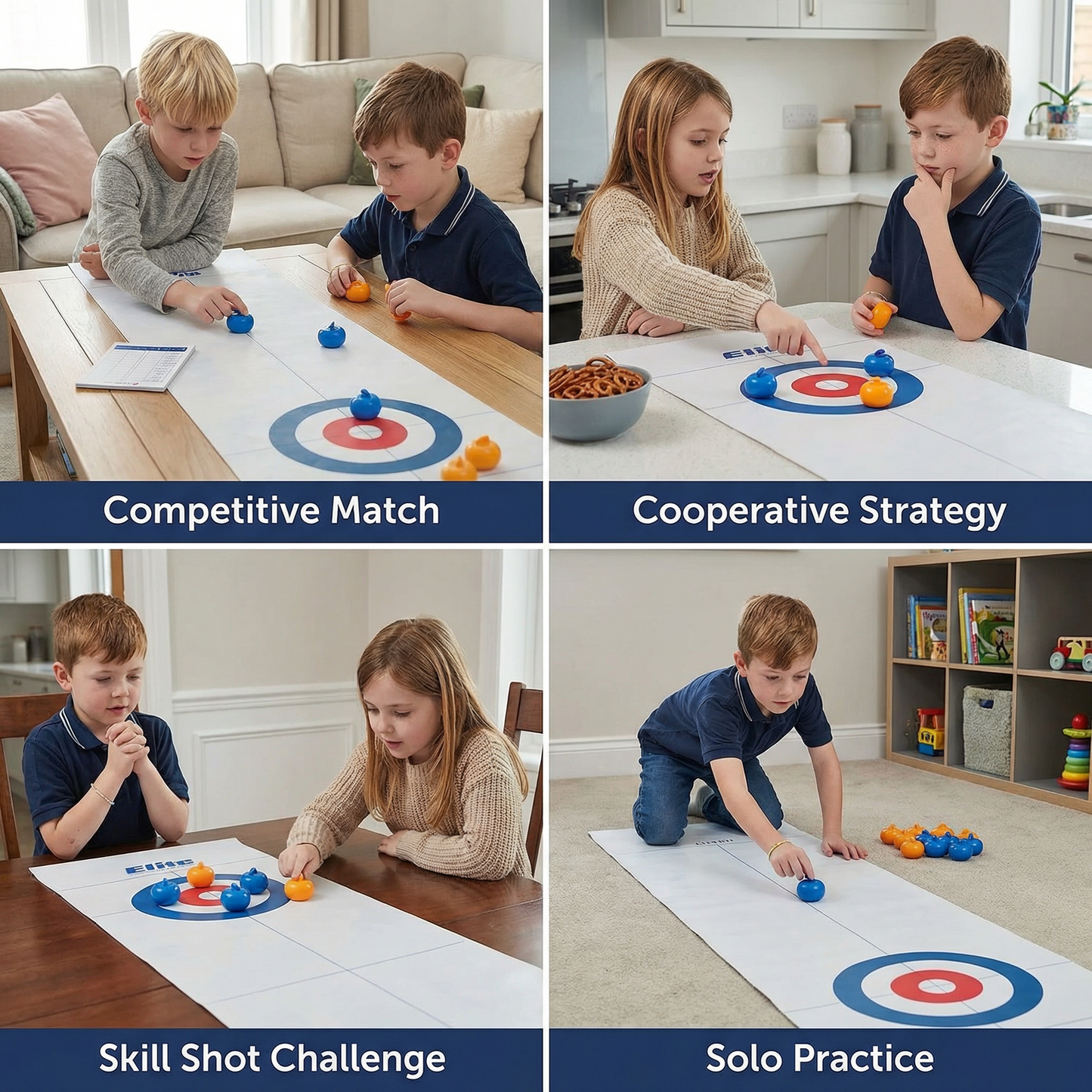 Portable Tabletop Curling Game – 2-Player Competition Set