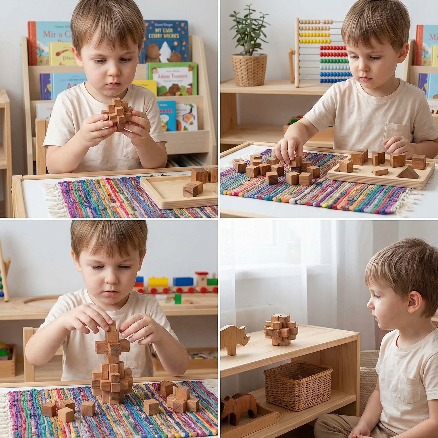 Montessori 3D Wooden Brain Puzzle - Early Learning Toy