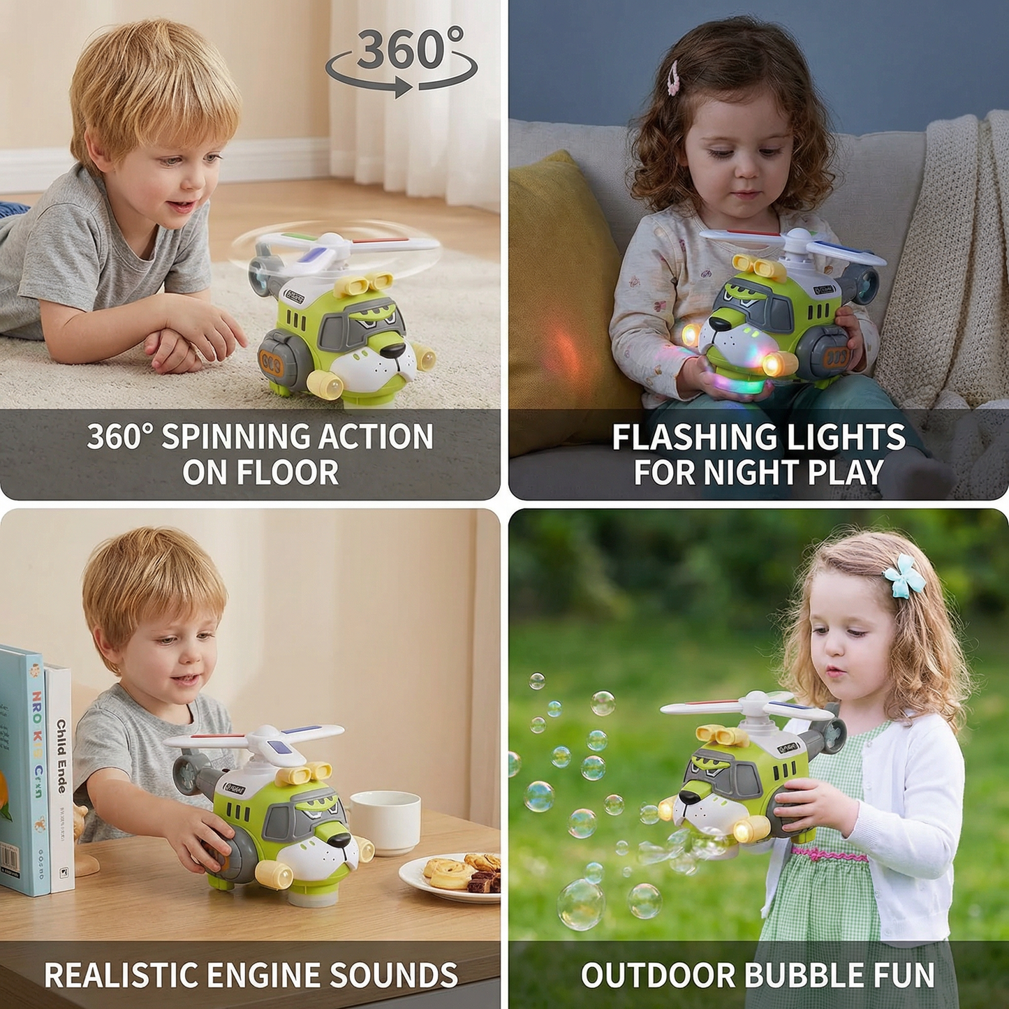 Funny Tiger Airplane Toy – 360° Rotating Kids Toy with Lights & Sound