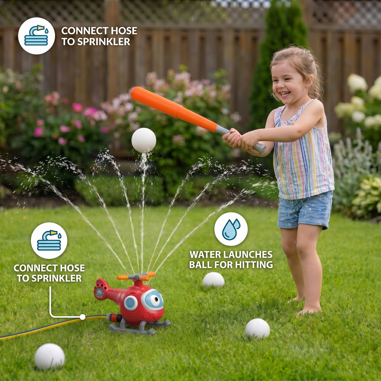 Baseball Water Fun Sprinkler Play Set