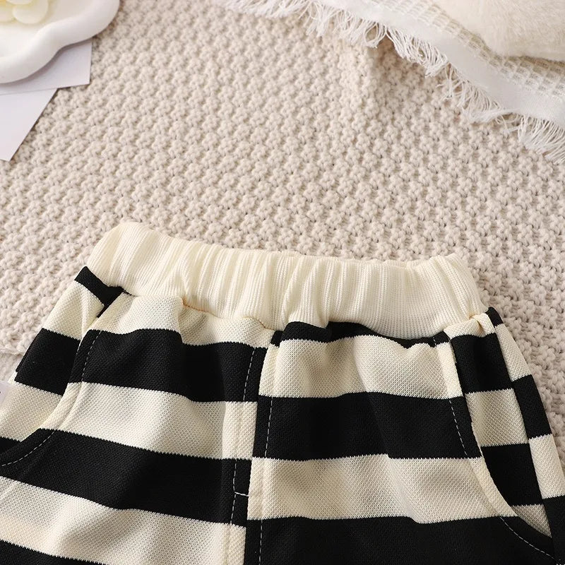 Striped Fun - Cotton Dress Set for Toddlers