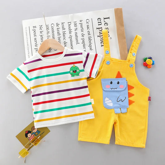 Dinosaur Adventure Overalls Set for Kids