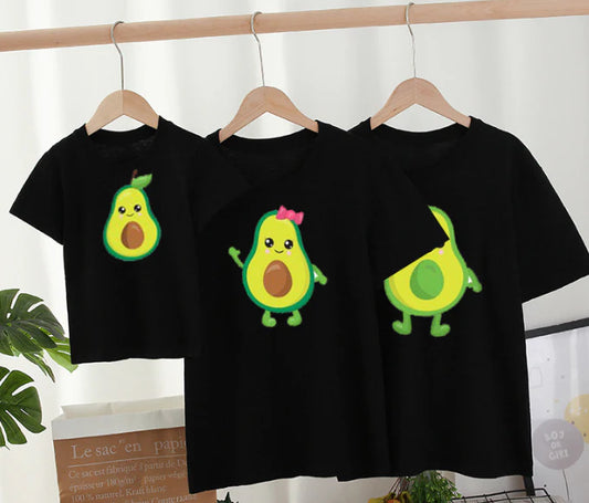 Matching Family Avocado T-Shirt - Black