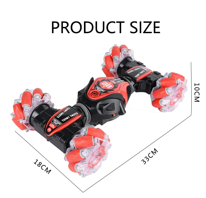 2-in-1 Hand-Controlled Stunt Car with Additional Remote Control