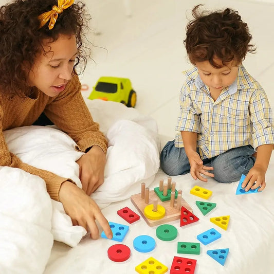 Wooden Toy for Hand-Eye Coordination Development – Learning Shapes
