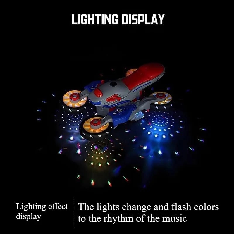 Luminous and dancing musical motorbike