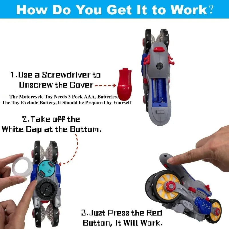 Luminous and dancing musical motorbike