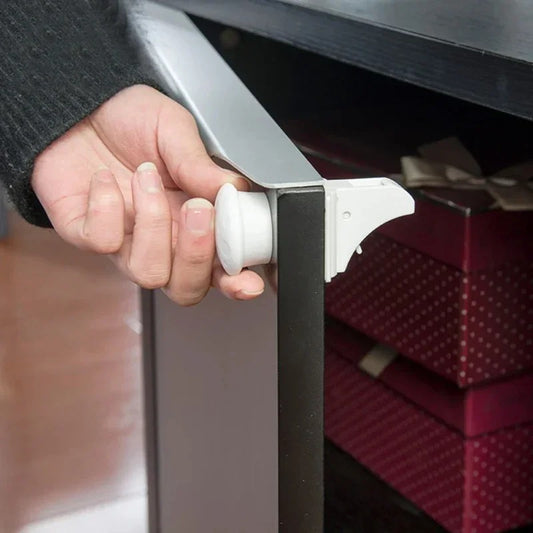 Magnetic child proofing cabinet and door lock set