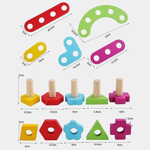 Montessori Screws and Bolts Wooden Toy