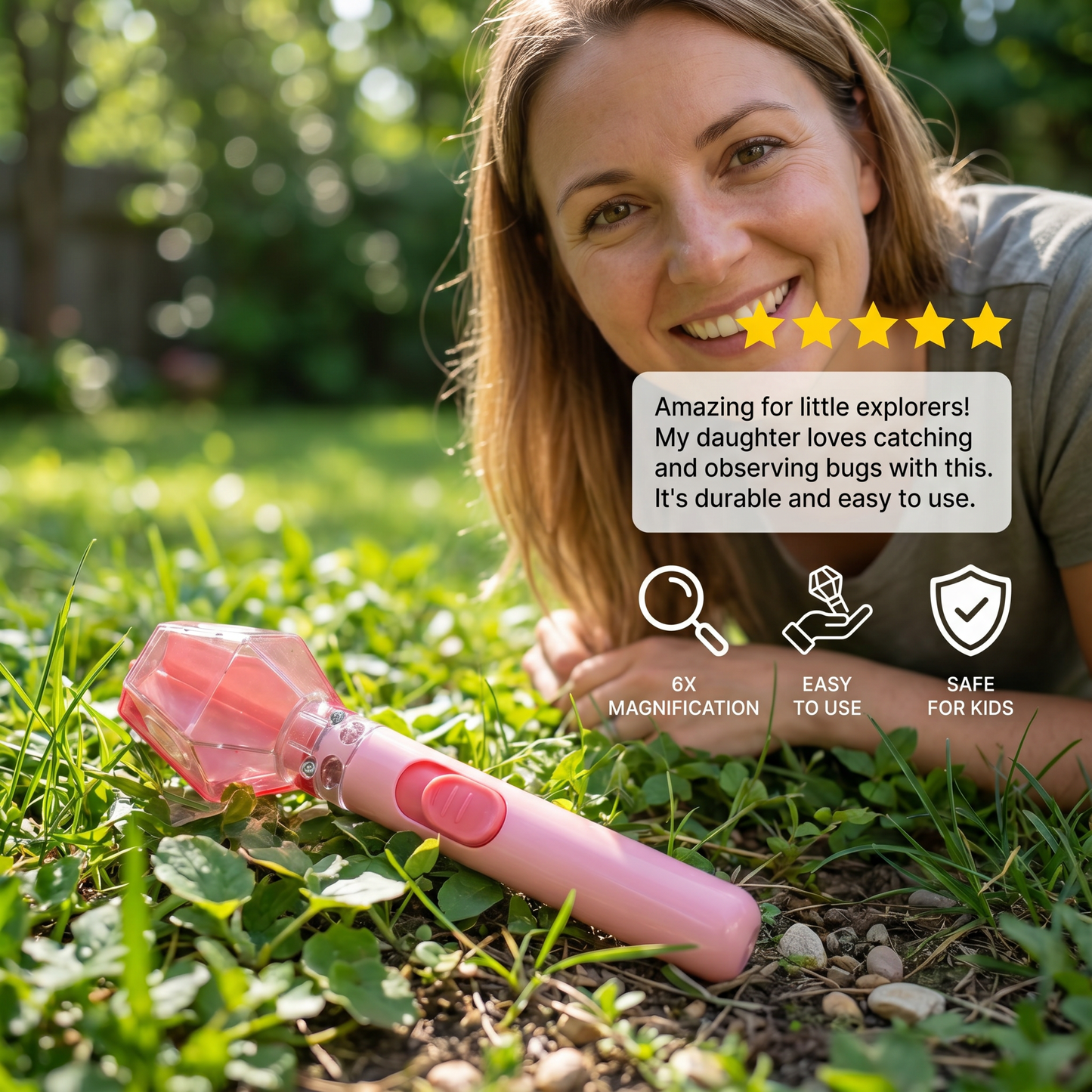 Kids Bug Catcher with 6X Magnifier – Insect Observation Tool for Outdoor Exploration