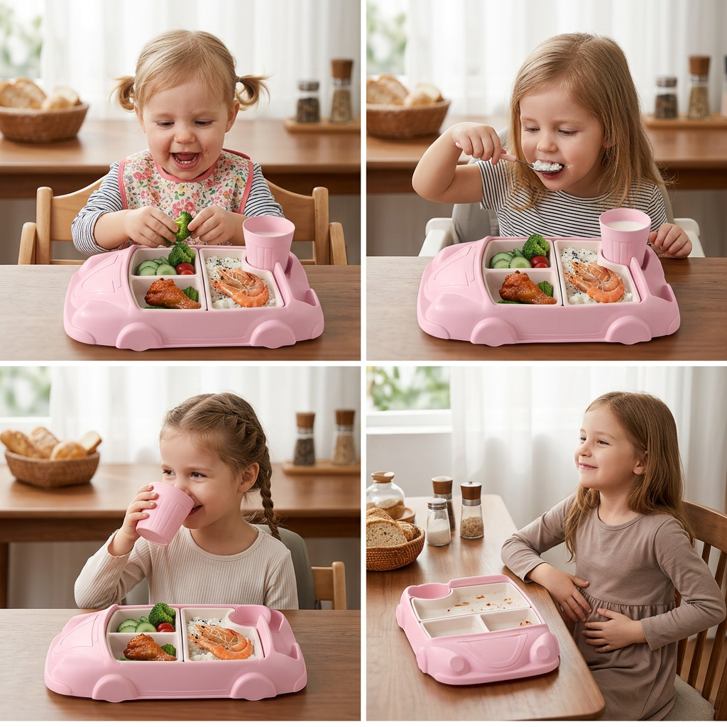 Kids Dinnerware Set in Car Design