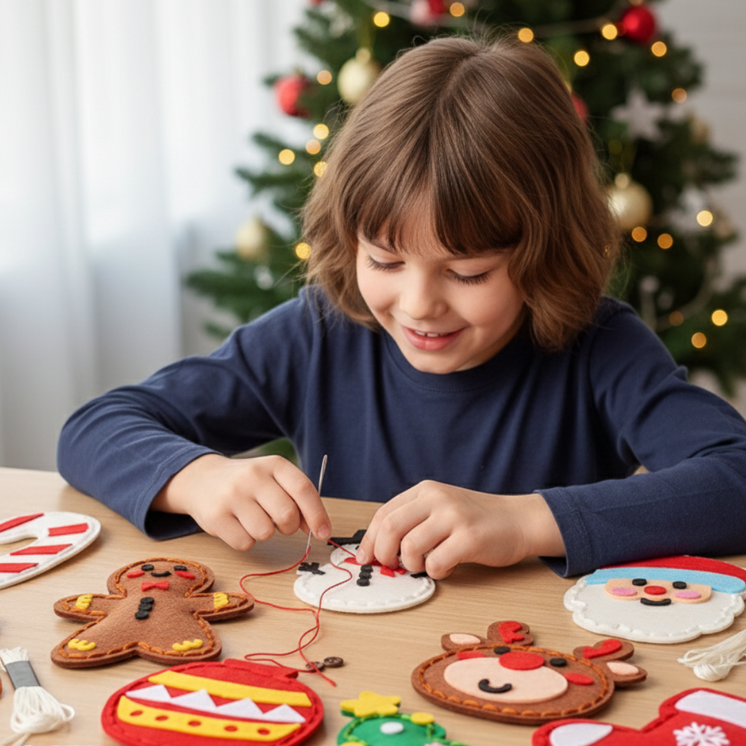Safe DIY Felt Christmas Sewing Set