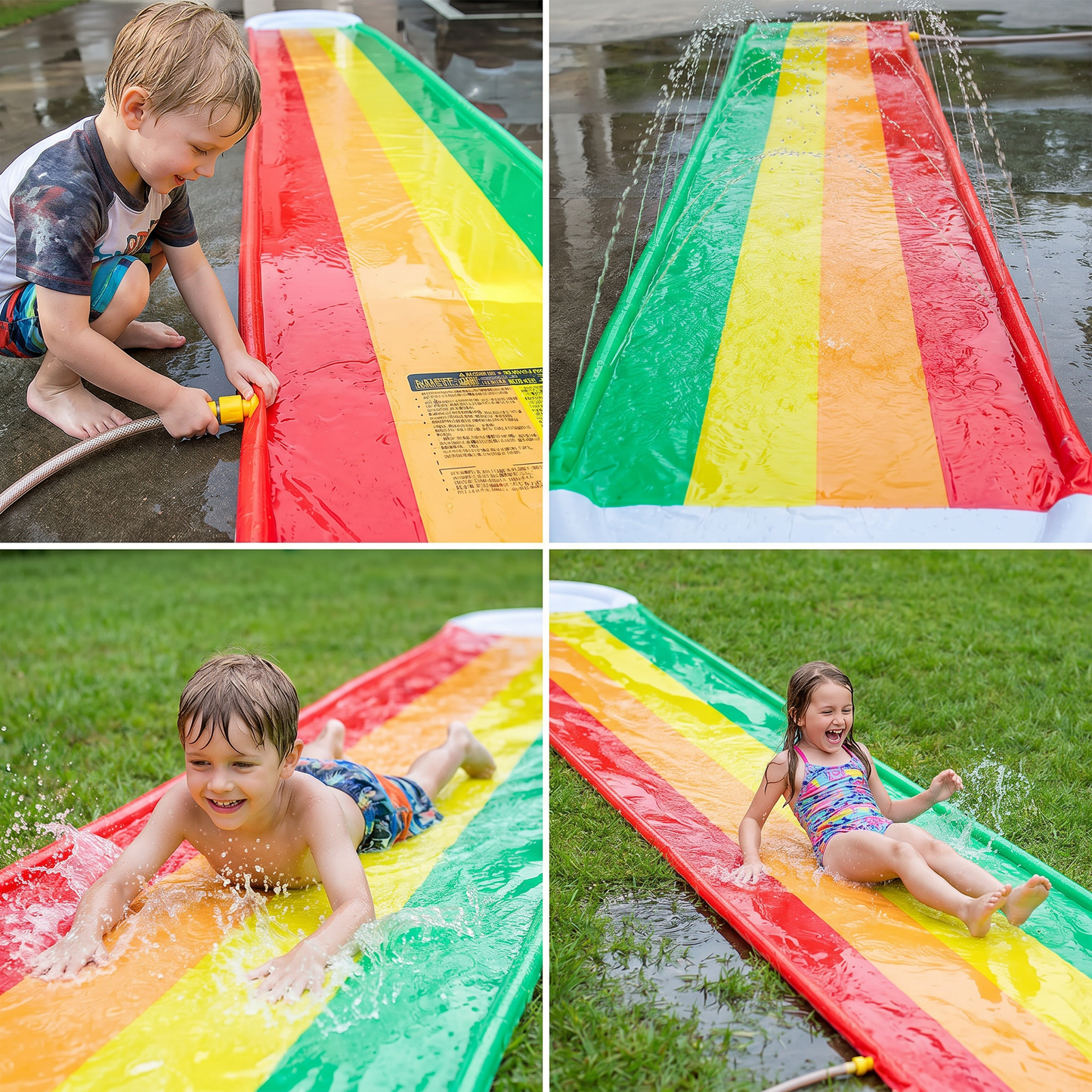 Rainbow Water Slide – Inflatable Outdoor Slide for Kids & Family