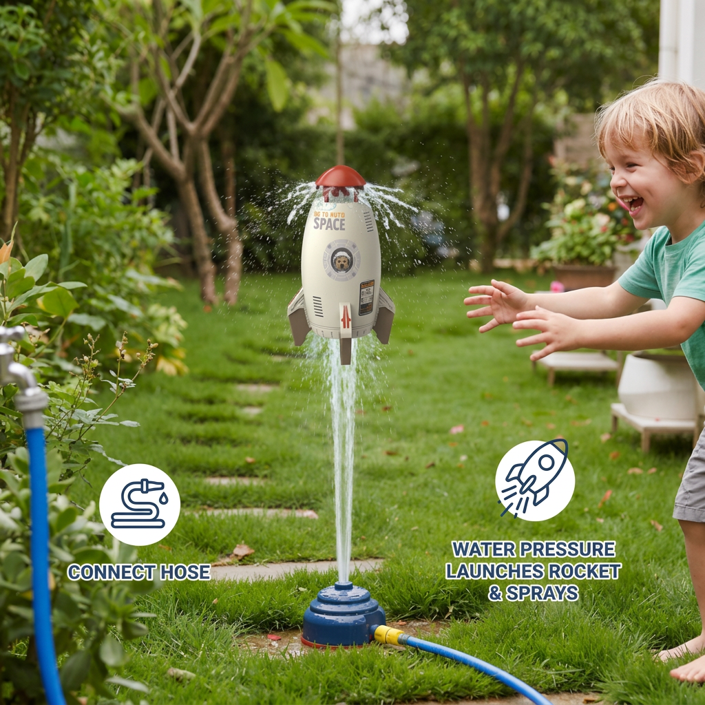 Rocket-shaped Water Sprinkler Toys for Children