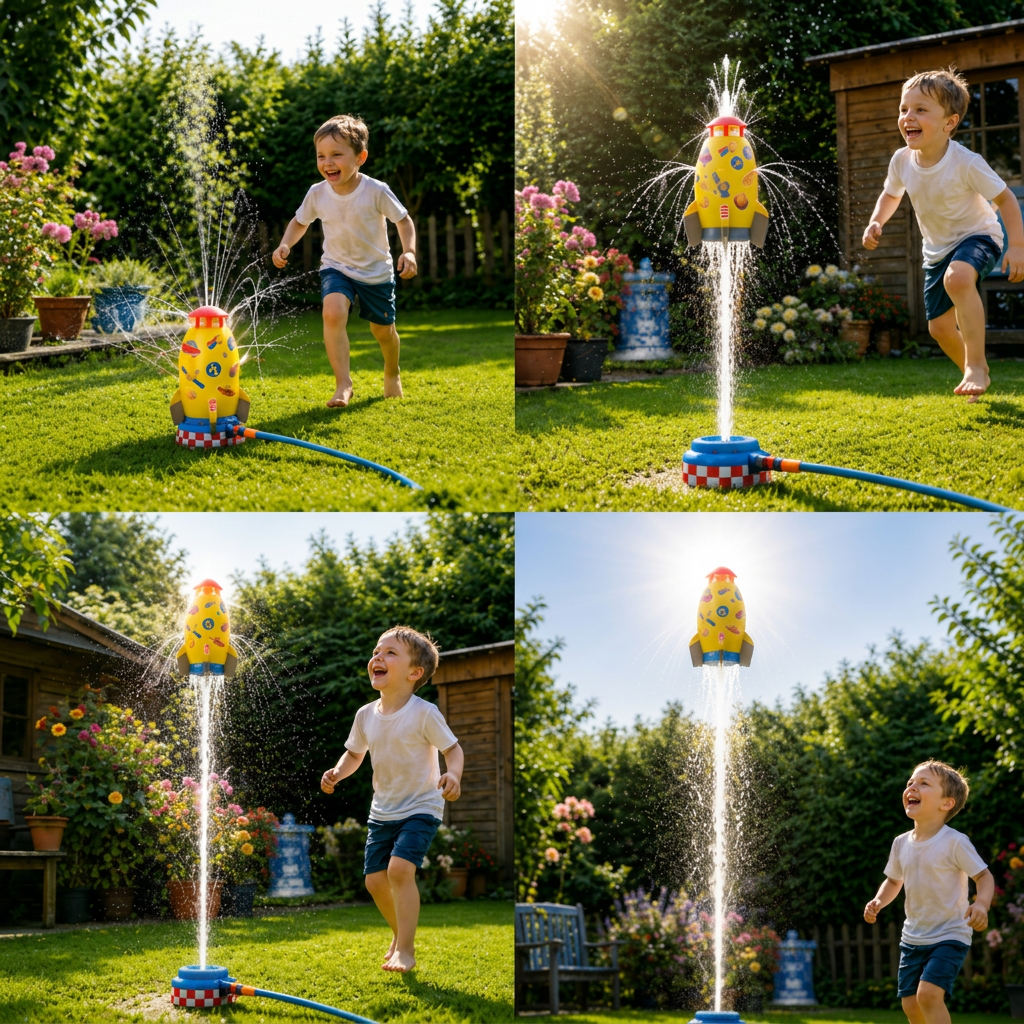 Rocket-shaped Water Sprinkler Toys for Children