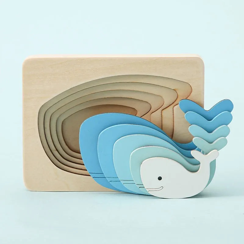 Montessori Wooden Sorting and Learning Toy in Animal Design